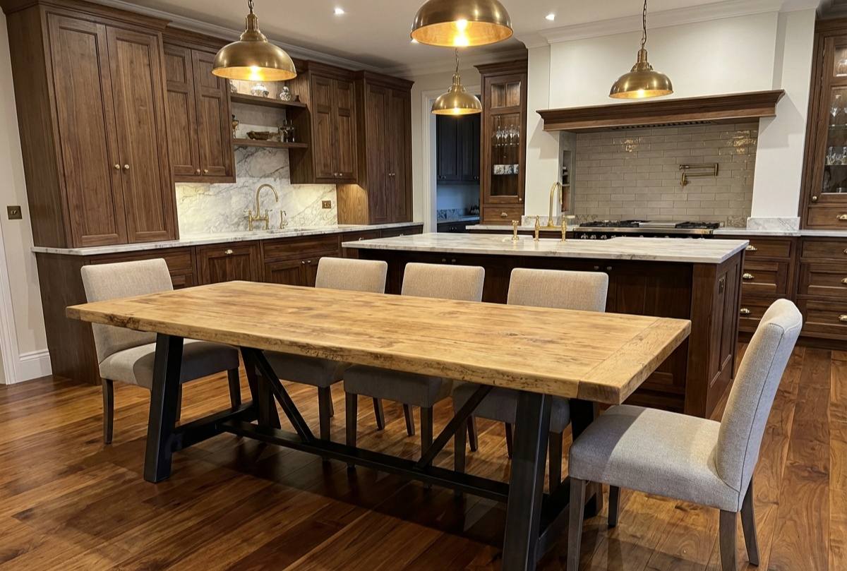 Handcrafted A-Frame rustic timber dining table - Serendipity Woodcraft Staffordshire