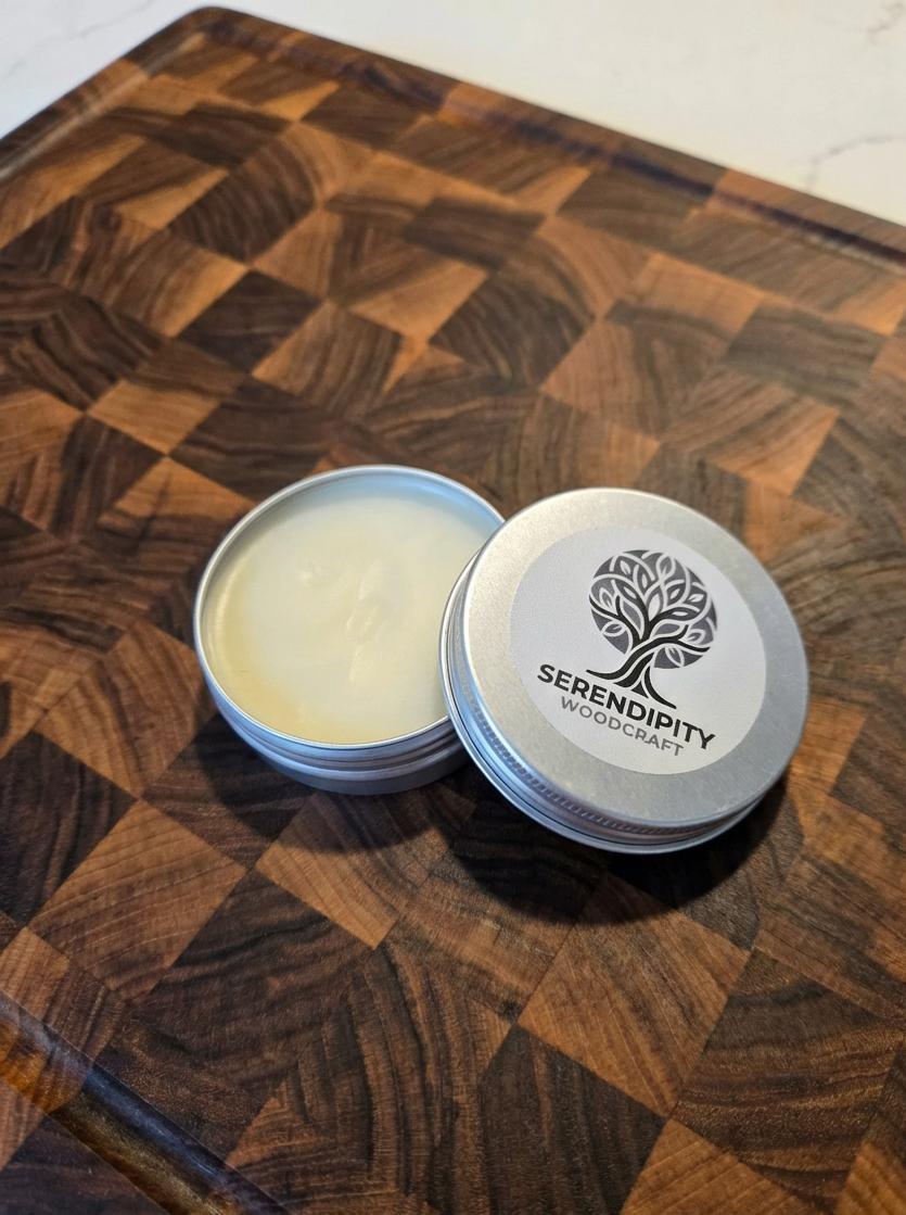 Serendipity Woodcraft handmade board butter - natural beeswax and mineral oil
