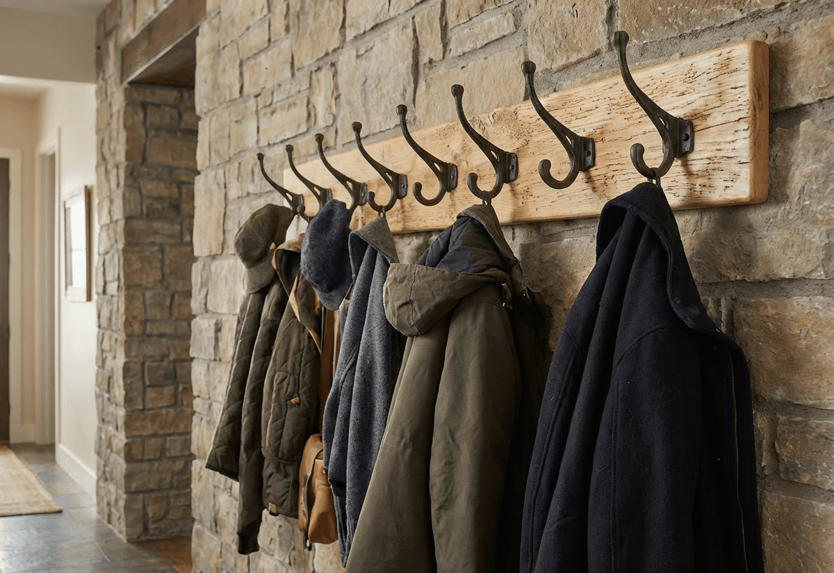 8 peg rustic timber coat hook board - Serendipity Woodcraft Staffordshire