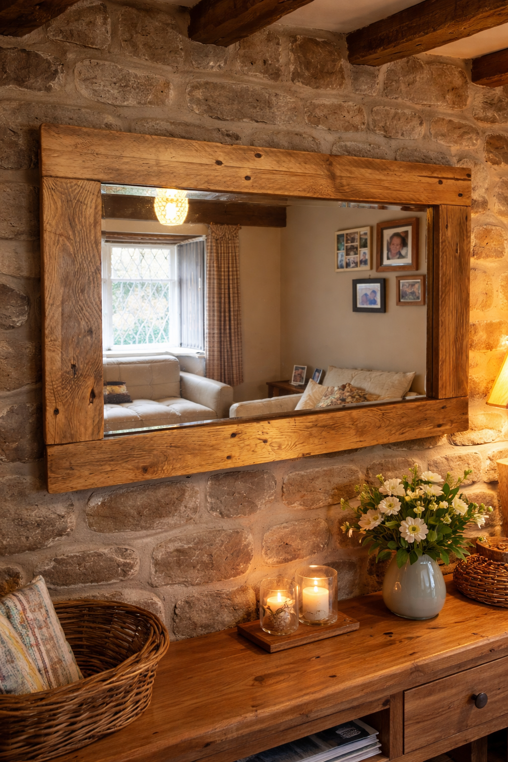 Reclaimed wood mirrors handcrafted Staffordshire