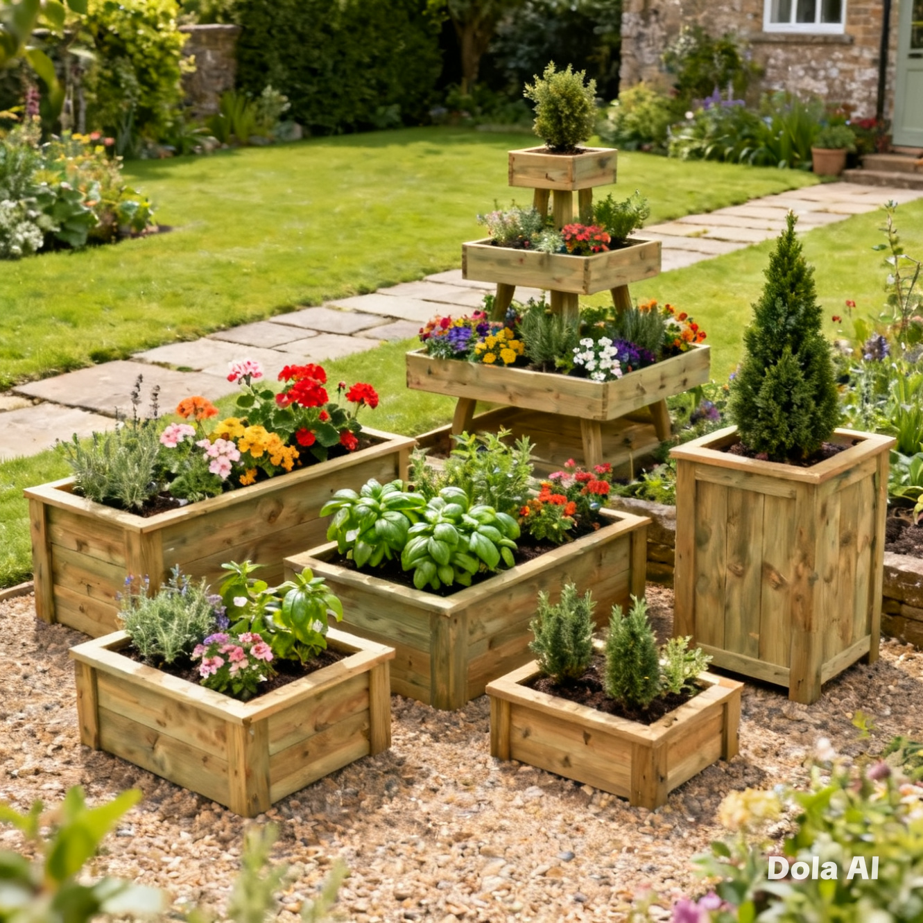 Handmade timber planters Staffordshire