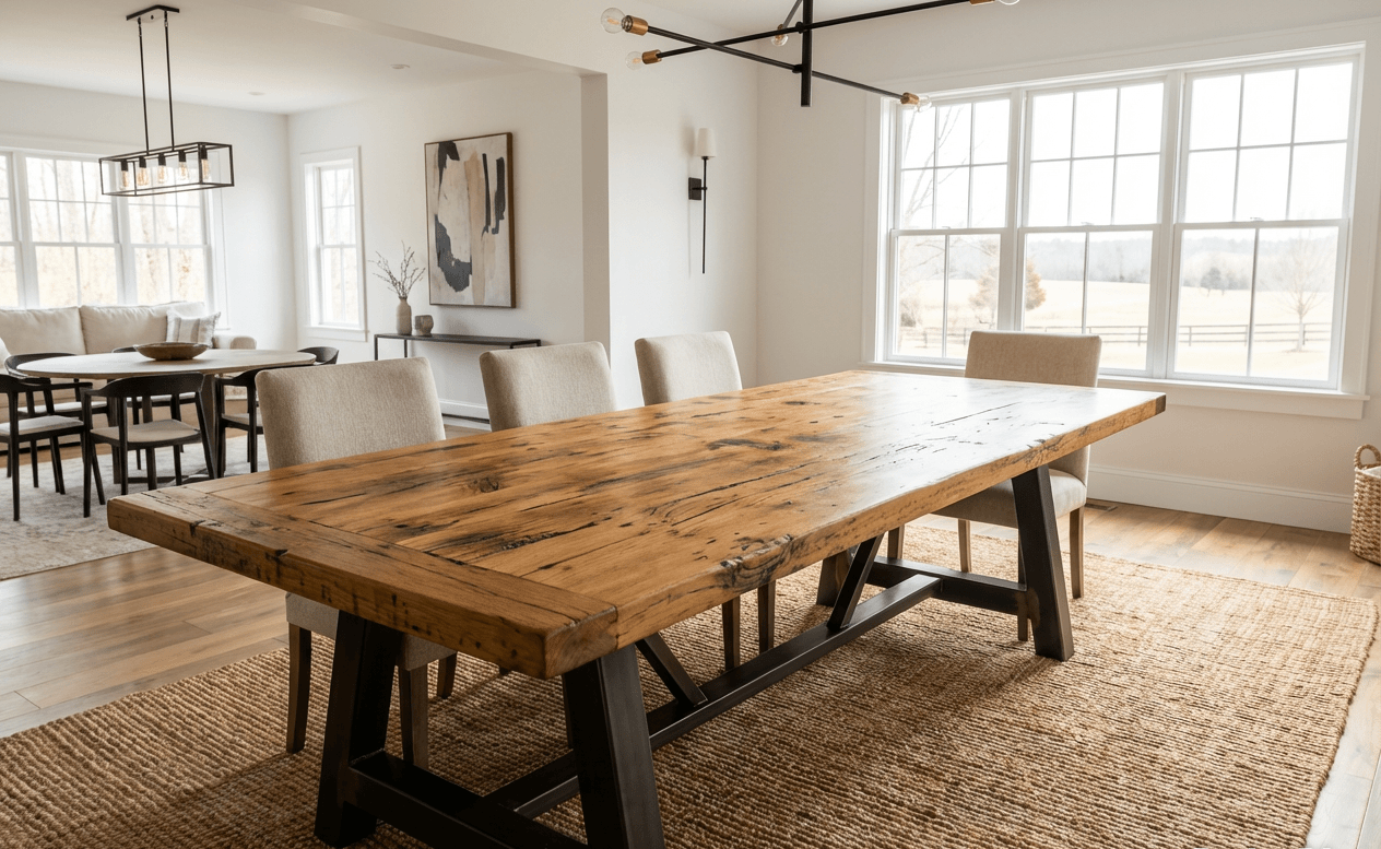Handcrafted rustic timber dining tables Staffordshire