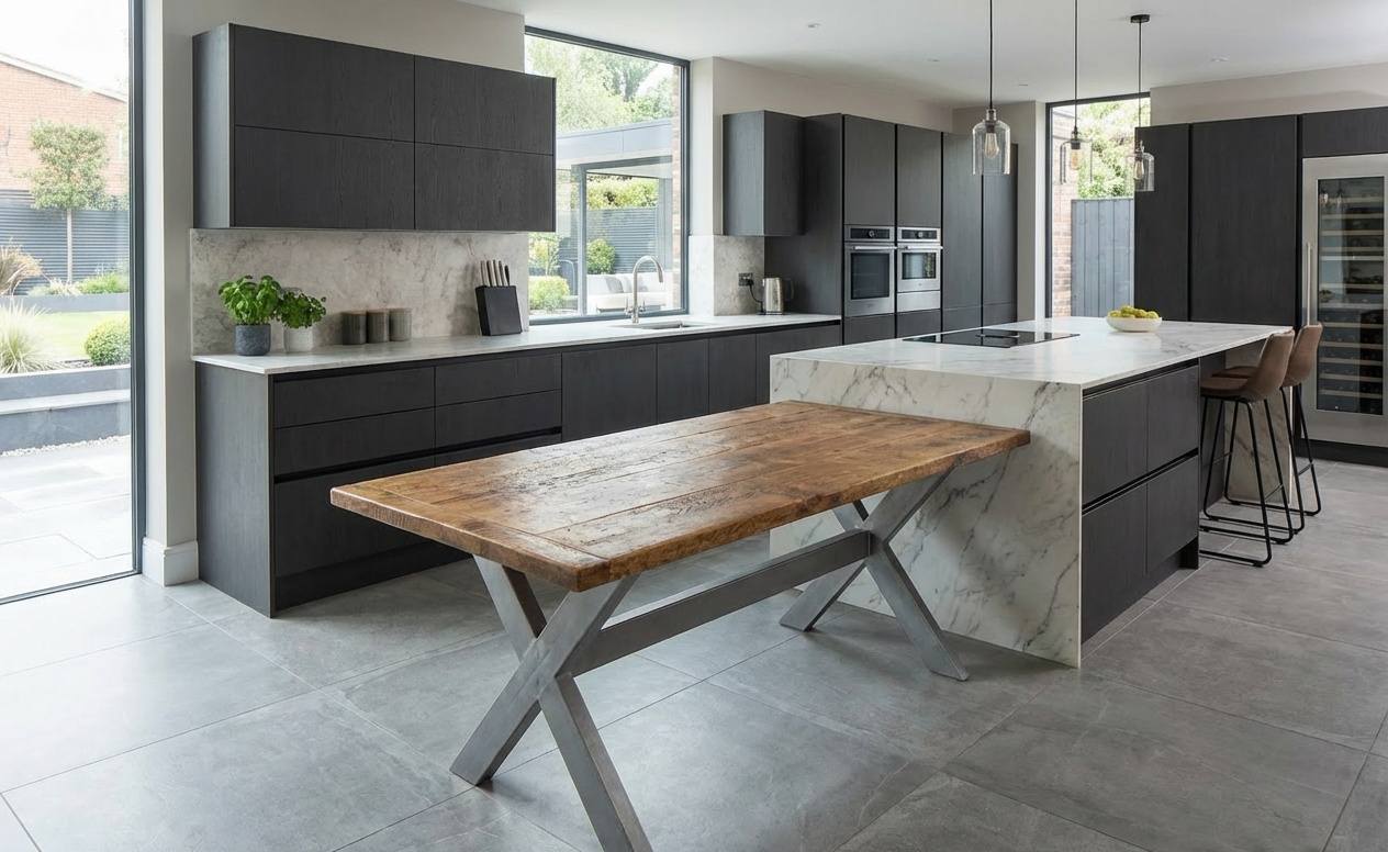 Handcrafted X-Frame rustic timber dining table - Serendipity Woodcraft Staffordshire